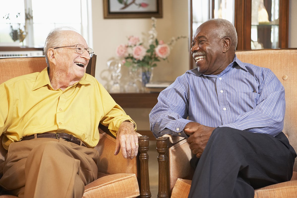 Residents laughing together at StoneRidge